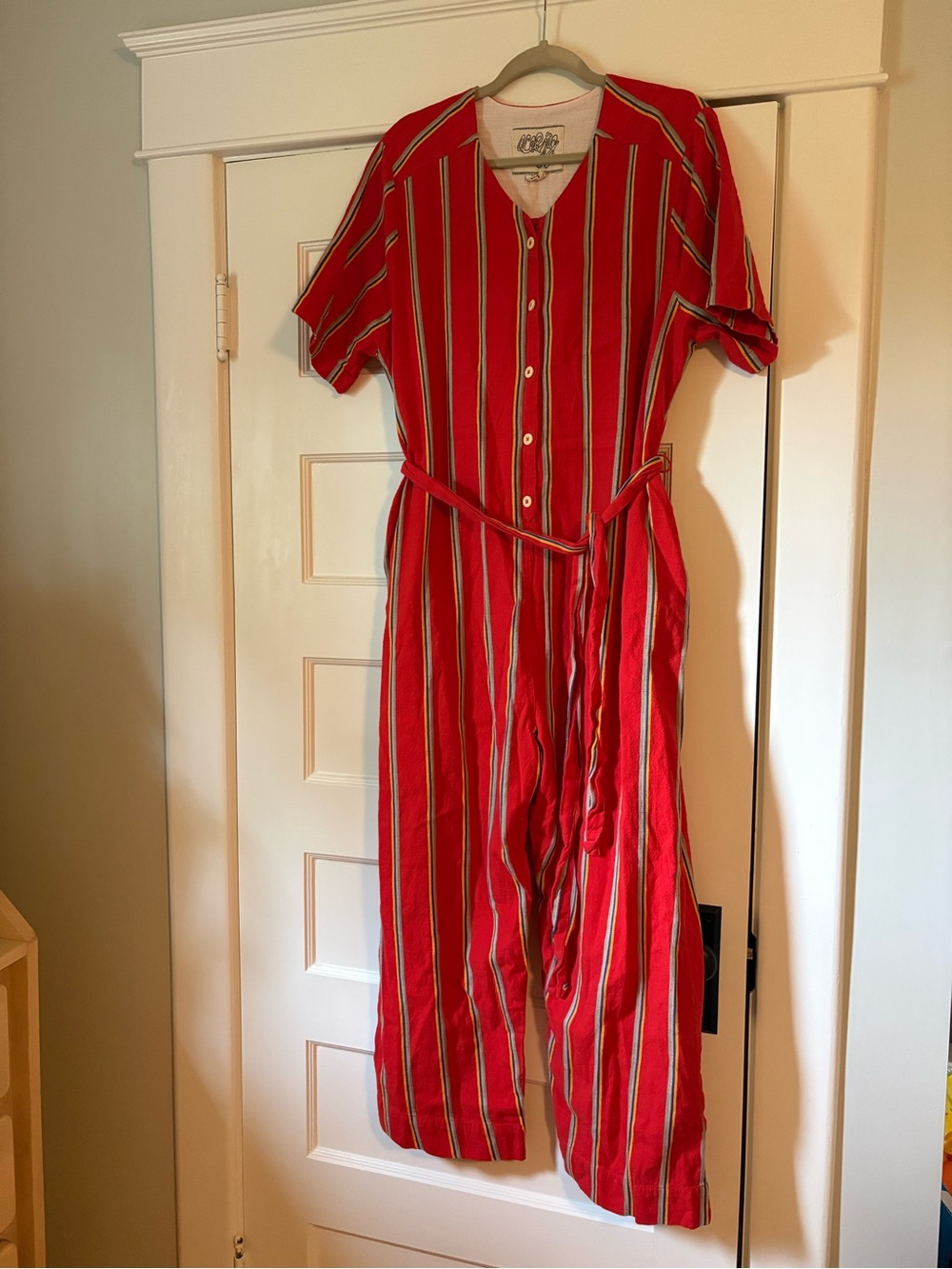 Ace & Jig jumpsuit- true red with stripes